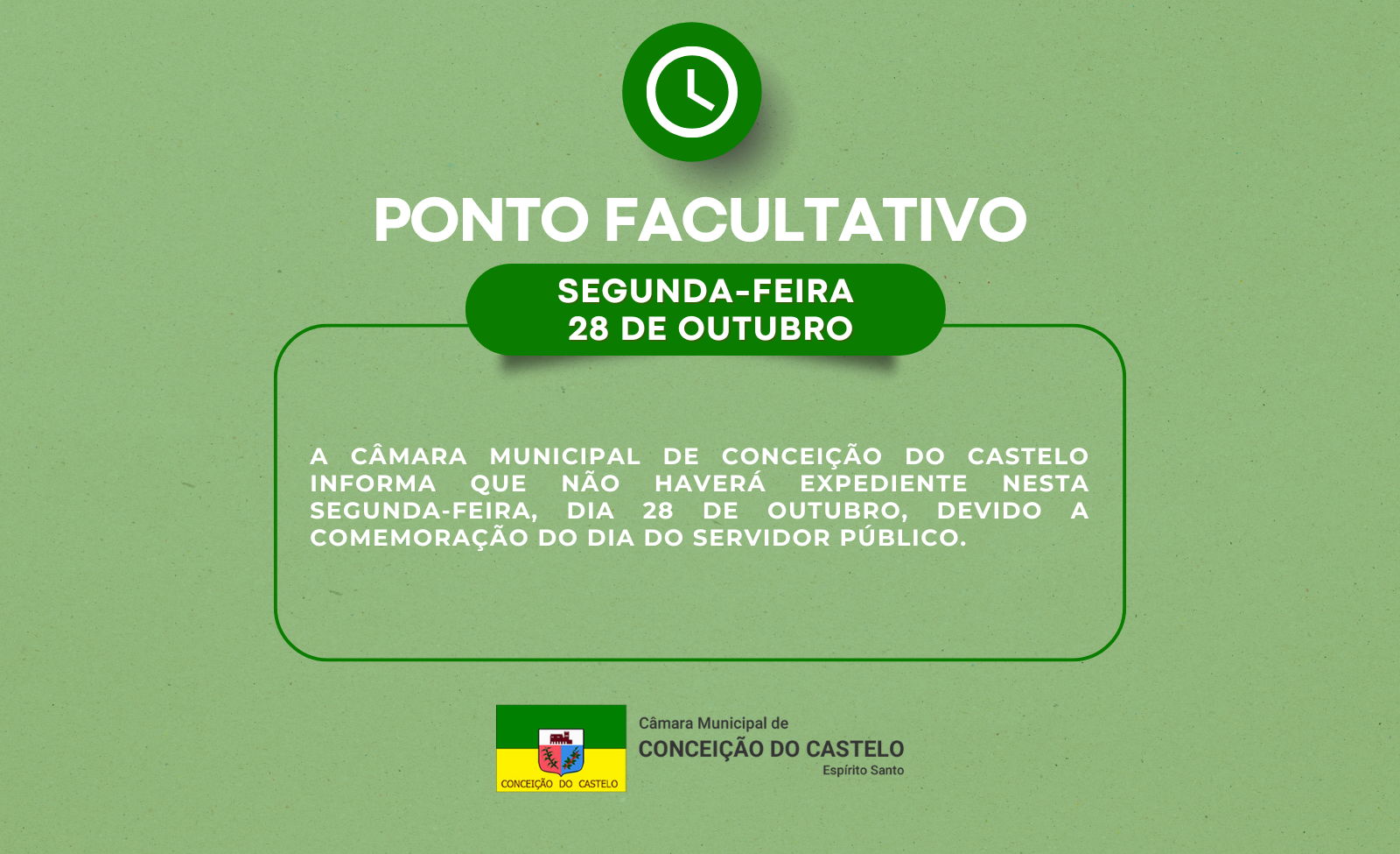 Ponto Facultativo - Dia do Servidor Público